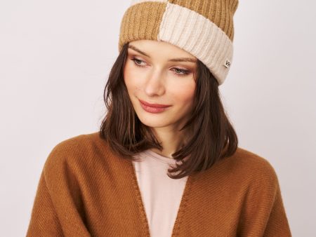 SEAM PATTERN BEANIE - TAN Sale