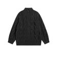 Zip-Up Textured Knit Sweater For Sale