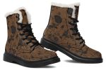 Sepia Rose Romance Winter Boots - Warm Micro-Suede Doc-Style Boots Lined with Vegan Wool Hot on Sale