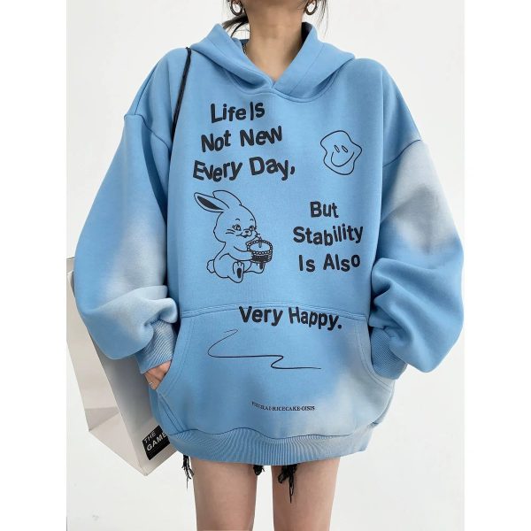 Cartoon Graphic Front Pocket Hoodie Online Hot Sale