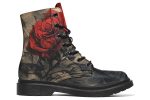 Crimson Thorns Boots - Vegan Leather Doc-Style Boots with Durable Stitched on Soles Online