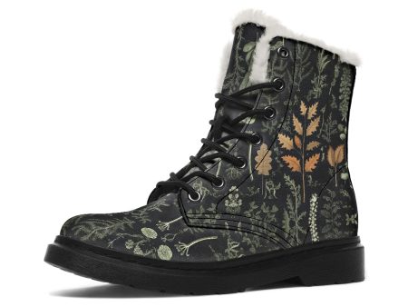 Autumn Memoir Winter Boots - Warm Micro-Suede Doc-Style Boots Lined with Vegan Wool For Discount