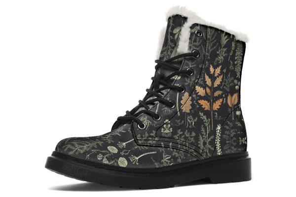 Autumn Memoir Winter Boots - Warm Micro-Suede Doc-Style Boots Lined with Vegan Wool For Discount