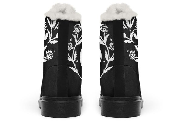 Black Widow Winter Boots - Warm Micro-Suede Doc-Style Boots Lined with Vegan Wool Discount