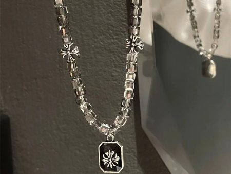 Crystal Beaded Cross Pendant Necklace Online