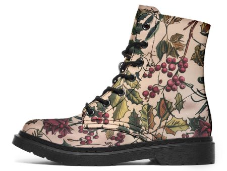 Holly And Berry Boots - Vegan Leather Doc-Style Boots with Durable Stitched on Soles Discount