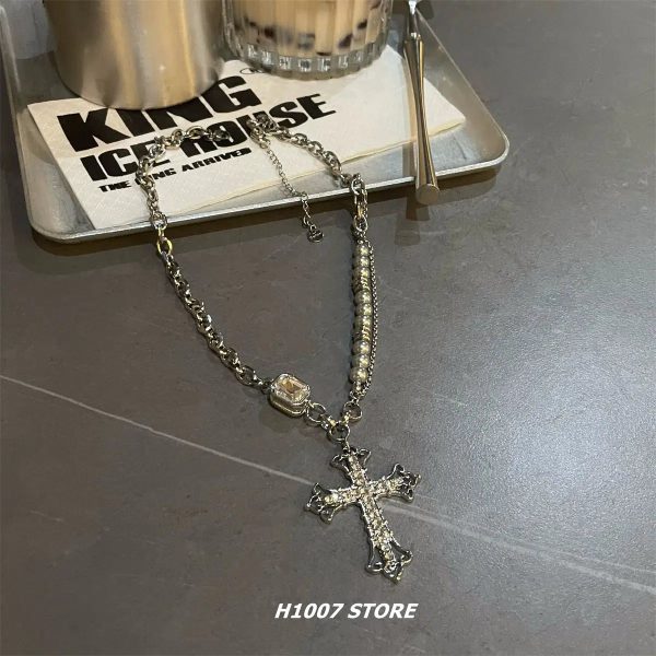 Cross Pendant Pearl Necklace Online now