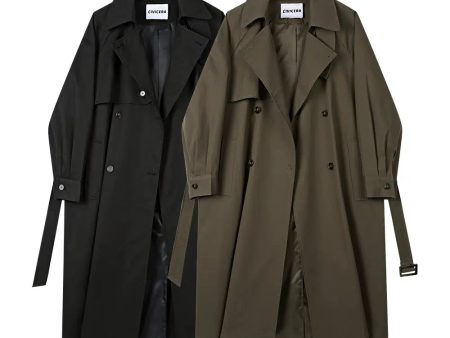 Classic Double-Breasted Trench Coat Cheap