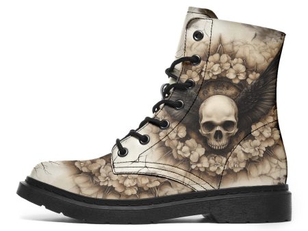 Bonewreath Mandala Boots - Vegan Leather Doc-Style Boots with Durable Stitched on Soles Discount