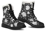 Veil of Roses Winter Boots - Warm Micro-Suede Doc-Style Boots Lined with Vegan Wool Online Hot Sale