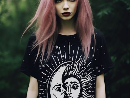 Astral Tee Dress - Gothic Style T-shirt Dress Nugoth Pagan Occult Fashion Alternative Goth Dark Academia Dress Online Hot Sale