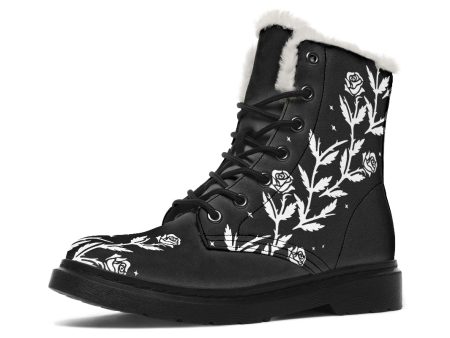 Black Widow Winter Boots - Warm Micro-Suede Doc-Style Boots Lined with Vegan Wool Discount