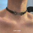 Buckle Leather Metal Choker on Sale