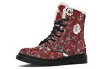 Red Rose Romance Winter Boots - Warm Micro-Suede Doc-Style Boots Lined with Vegan Wool Online now