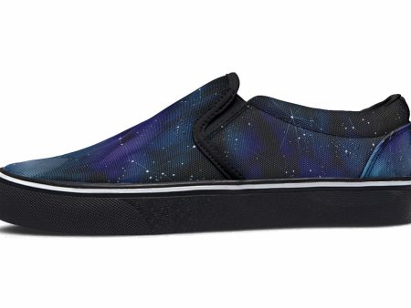 Deep Blue Slipons - Comfortable Vegan Canvas Shoes with Easy Elastic In-Step Online