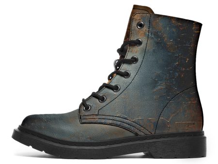 Amber Slate Boots - Vegan Leather Doc-Style Boots with Durable Stitched on Soles Hot on Sale