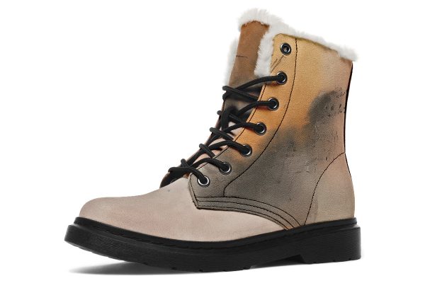 Smoky Sands Winter Boots - Warm Micro-Suede Doc-Style Boots Lined with Vegan Wool For Sale