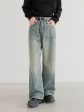 Blue Straight-leg Denim Pants Cheap