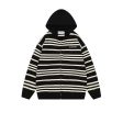 Hooded Striped Zip-Up Knit Sweater Online Hot Sale