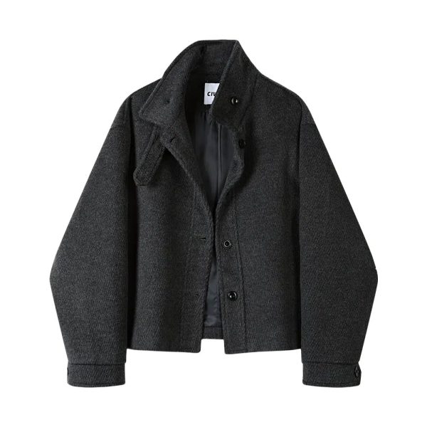 Classic Button-Up Wool Coat Online now