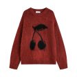 Cherry Design Knit Sweatshirt Online Sale