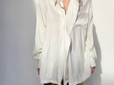 Beige Linen Long Sleeve Shirt Supply