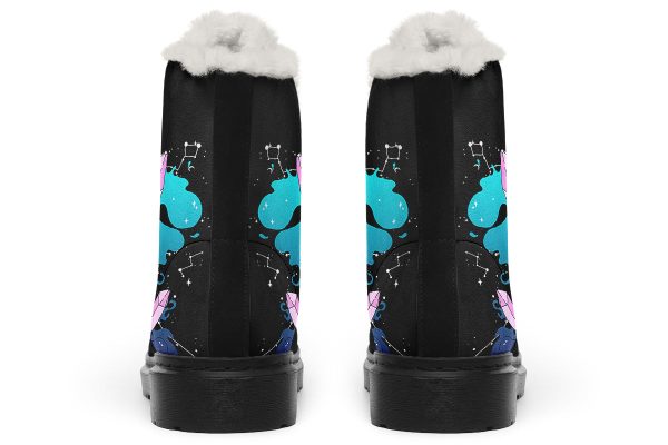 Crystal Sky Winter Boots - Warm Micro-Suede Doc-Style Boots Lined with Vegan Wool on Sale