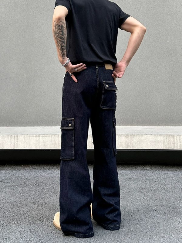 Loose Fit Denim Cargo Pants For Discount