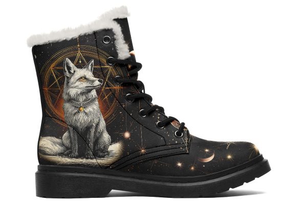 Astral Fox Winter Boots - Warm Micro-Suede Doc-Style Boots Lined with Vegan Wool Fashion