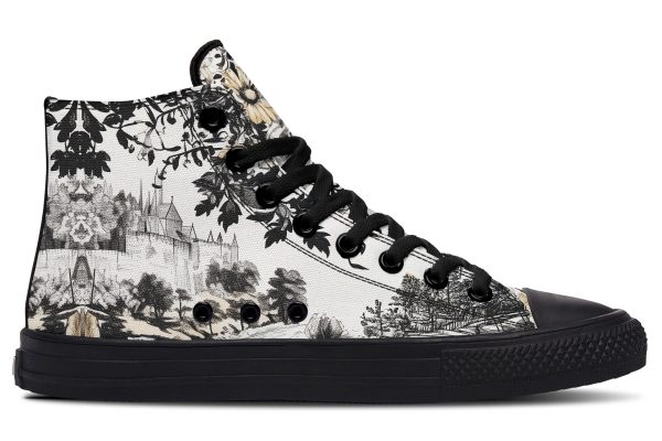 Castle in Bloom High Tops - Classic Premium Canvas Shoes with Comfortable and Durable Soles Online Sale