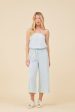 Soft Blue w  Mixed Stripes Textured Jumpsuit Discount