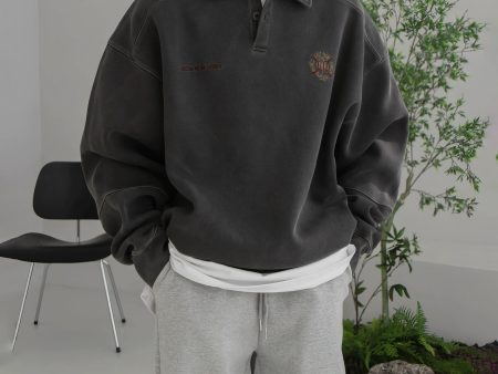 Dark Gray Polo Sweatshirt Online Sale