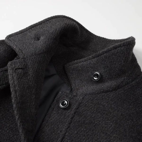 Classic Button-Up Wool Coat Online now