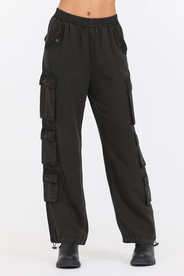 Black Tencel Cargo Pant Discount