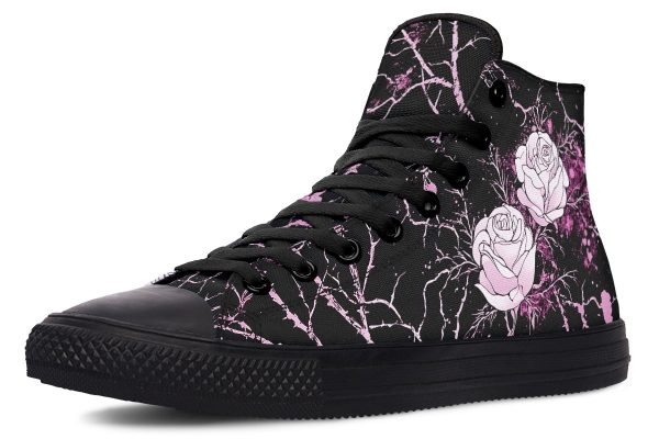 Amethyst Kintsugi Rose High Tops - Classic Premium Canvas Shoes with Comfortable and Durable Soles Sale