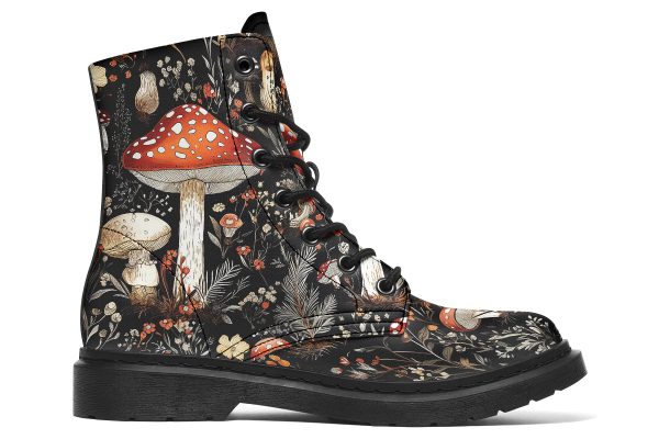 Amanita Boots - Vegan Leather Doc-Style Boots with Durable Stitched on Soles Fashion