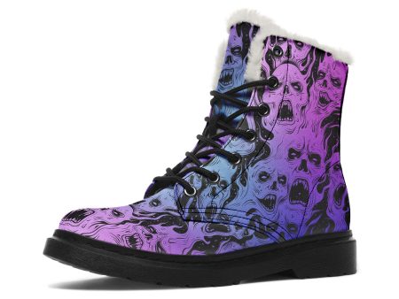 Spectral Torment Winter Boots - Warm Micro-Suede Doc-Style Boots Lined with Vegan Wool Cheap