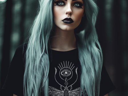 Sacred Moth Tee - Unisex Vegan Tee Grunge Aesthetic T-Shirt Dark Academia Pagan Gothic Alt Style Witchy Clothing For Discount