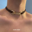 Buckle Leather Metal Choker on Sale