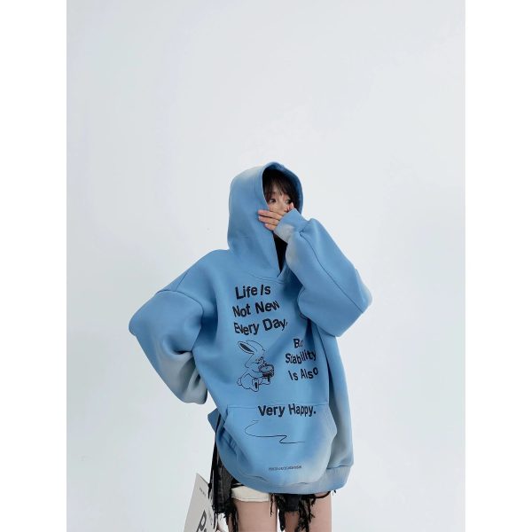 Cartoon Graphic Front Pocket Hoodie Online Hot Sale