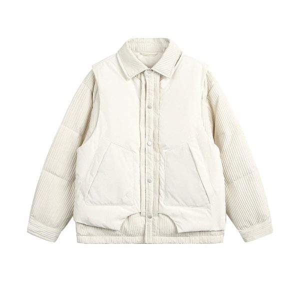 Button Front Cotton Padded Jacket For Cheap