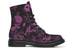 Mystic Rose Romance Boots - Vegan Leather Doc-Style Boots with Durable Stitched on Soles Hot on Sale