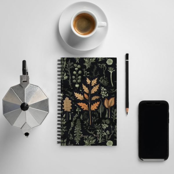 Autumn Memoir Spiral Notebook - Botanical Witchy Journal Uni & College Dark Academia Essentials - Gothic Stationery Sale