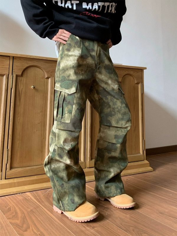 Camouflage Multi-Pocket Cargo Pants Discount