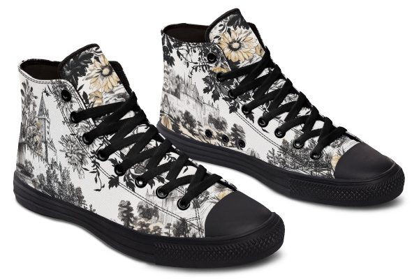 Castle in Bloom High Tops - Classic Premium Canvas Shoes with Comfortable and Durable Soles Online Sale