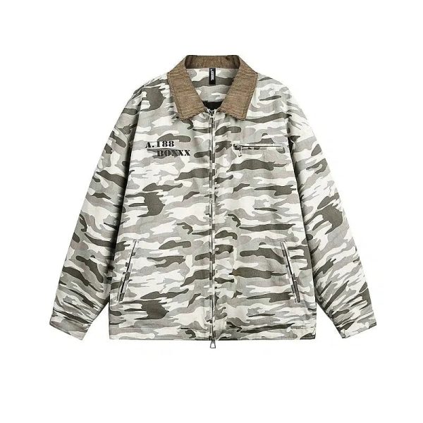 Camouflage Oversized Lapel Jacket Online Hot Sale