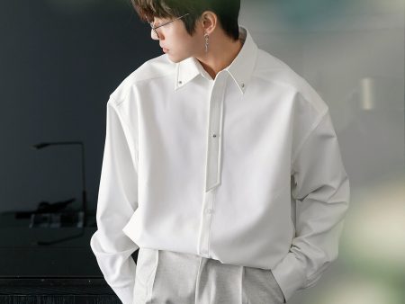 Casual Long-Sleeve Button-Up Shirt on Sale