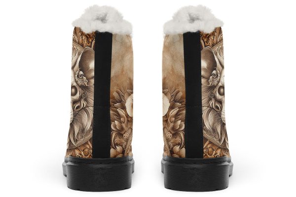 Shadowmane Mandala Winter Boots - Warm Micro-Suede Doc-Style Boots Lined with Vegan Wool Cheap