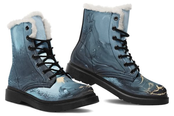 Abyss Flow Winter Boots - Warm Micro-Suede Doc-Style Boots Lined with Vegan Wool Online Sale