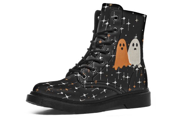 Ghost Besties Boots - Vegan Leather Doc-Style Boots with Durable Stitched on Soles Discount